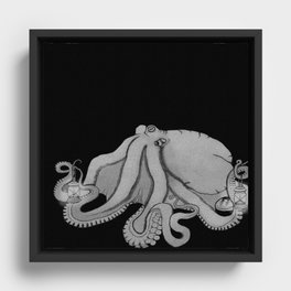 Lantern Carrier Octopus Framed Canvas