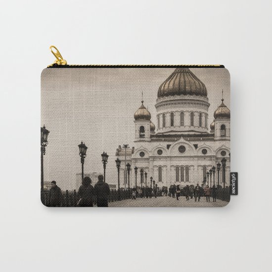 the Cathedral of Christ the Savior in Moscow in Sepia Carry-All Pouch