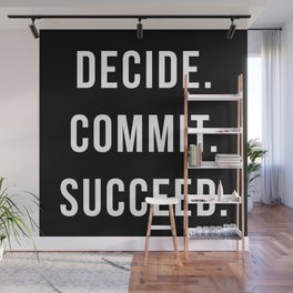 Decide Commit Succeed Motivational Gym Quote Wall Mural