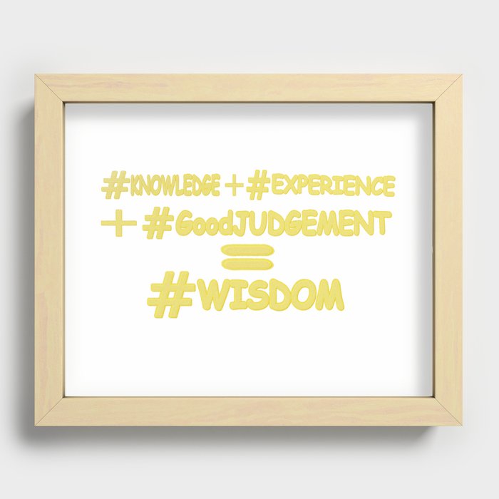 "WISDOM EQUATION" Cute Expression Design. Buy Now Recessed Framed Print