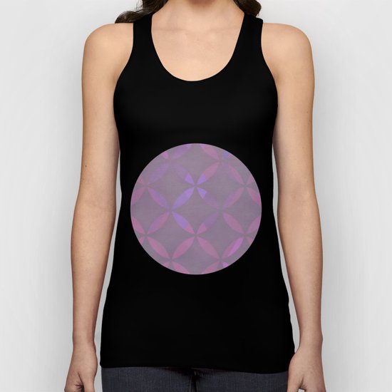 Round Pink Grey Pattern Unisex Tank Top