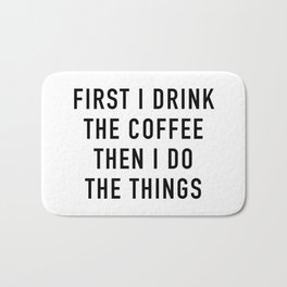 Coffee Badematte | Coffee, Graphicdesign, Morning, Breakfast, Caffeine, Words, Digital, Quote, Motivational, Boss 
