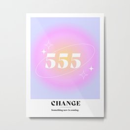 Angel Number 555: CHANGE Metal Print | 555, Purple, Aura, Spiritual, Typography, Print, Angel, Art, Pink, Angelnumber 
