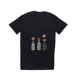 Flowers in Glass Bottles . Pastel Colors T Shirt