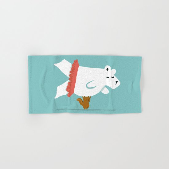 You Lift Me Up - Polar bear doing ballet Hand & Bath Towel