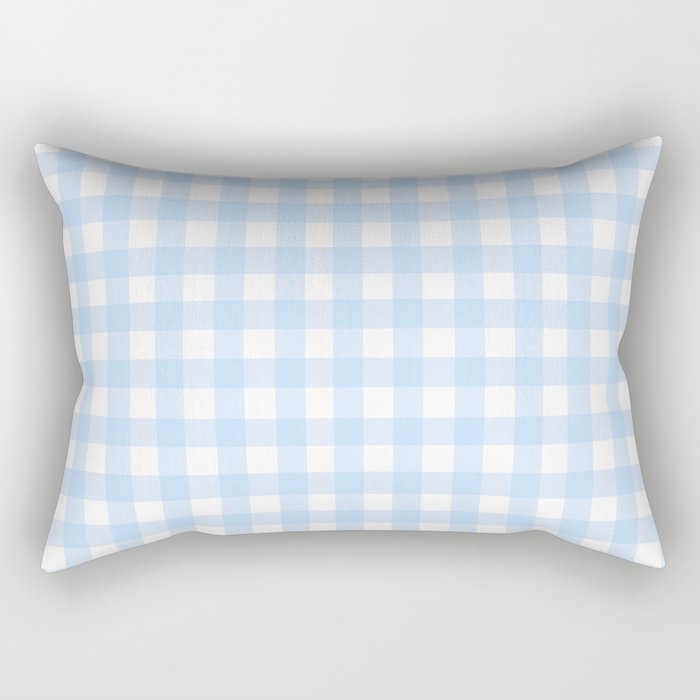Light blue Gingham ,checkered ,buffalo ,plaid pattern Rectangular Pillow