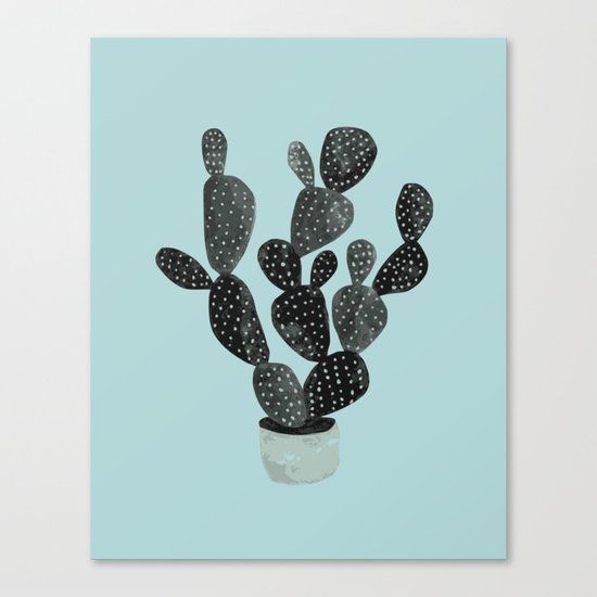 Monday blue cactus pricks Canvas Print