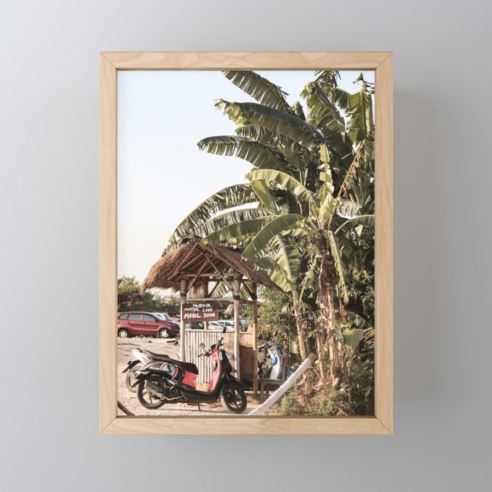 Tropical Plant Leaves In Canggu Bali Photo Art Print | Summer Holiday Travel Photography Framed Mini Art Print
