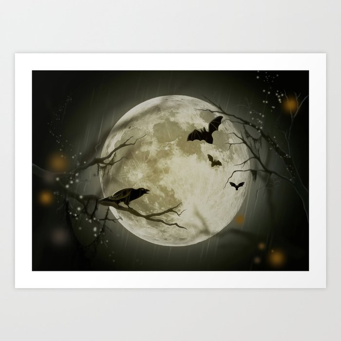 Halloween Scene Art Print