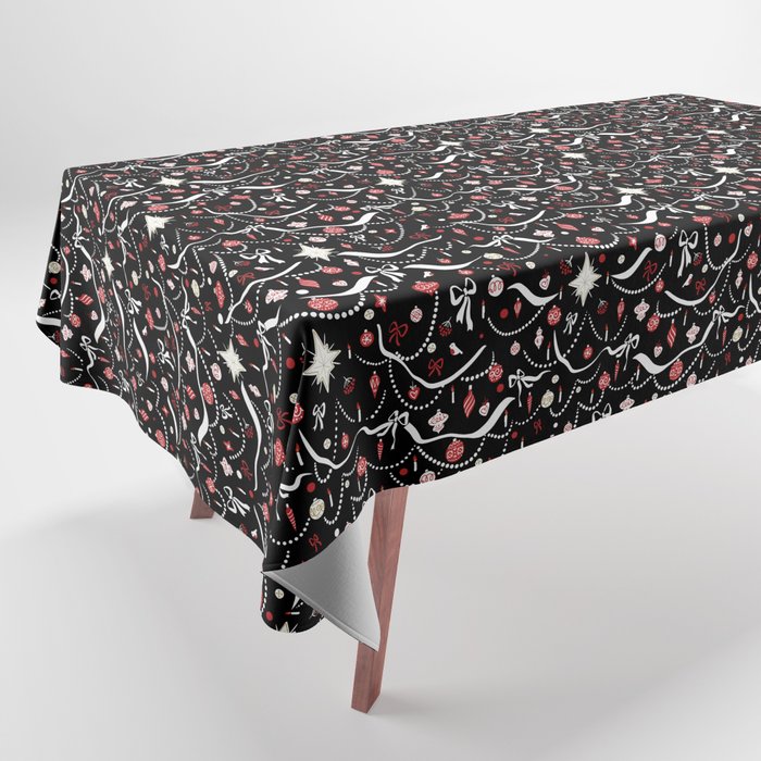 Black Christmas Tablecloth