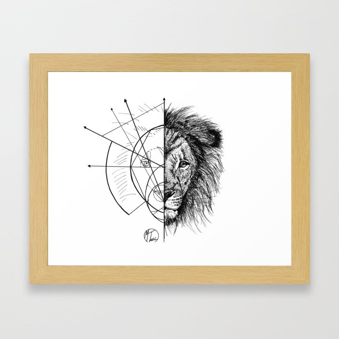 lion lines Framed Art Print