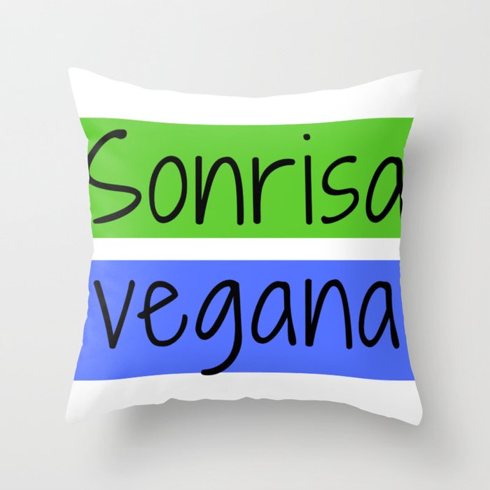 Sonrisa vegana | Vegan smile Throw Pillow