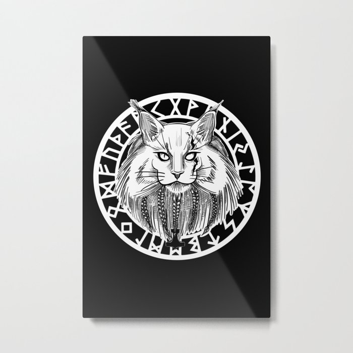 Viking Cat Metal Print