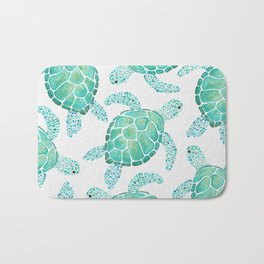Sea Turtle Pattern - Blue Bath Mat