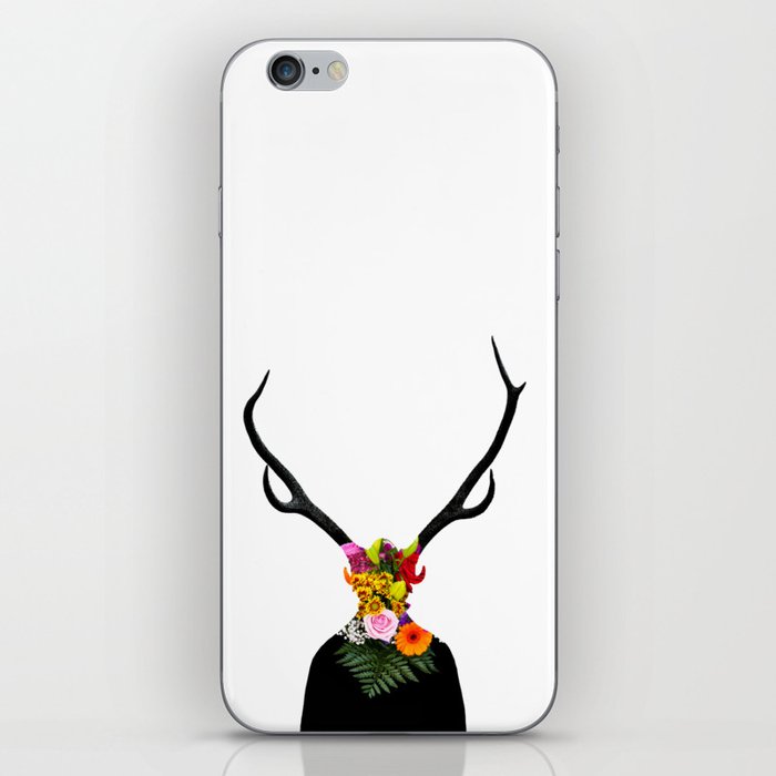 Deer Head On Flowers Iphone Skin By Hypnoboy Society6