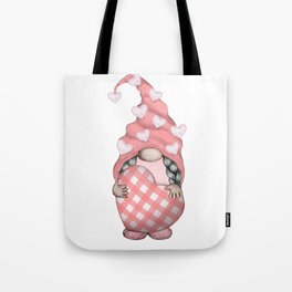  Pink Valentine Gnome wit hearts 1 Tote Bag
