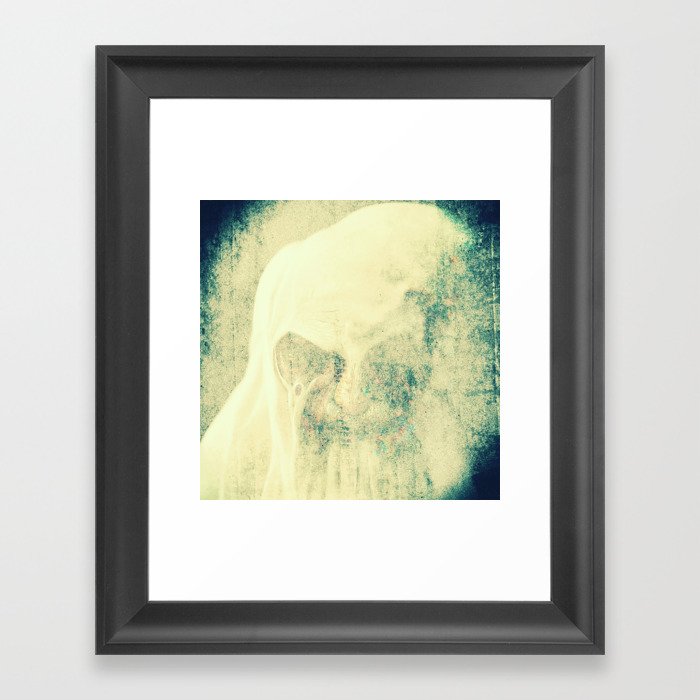 Scary ghost face #5 | AI fantasy art Framed Art Print