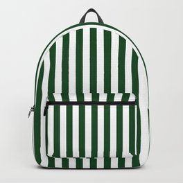 Original Forest Green and White Rustic Vertical Tent Stripes Backpack | White, Greenstripes, Digital, Downhome, Greenwhiterustic, Originalstripes, Tent, Forest, Greenwhiteblanket, Woodsy 