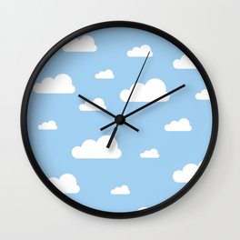 White clouds on baby blue Wall Clock | Skyblue, Baby, Blue, Digital, Cloudy, Sky, Whiteclouds, Giftforbaby, Cloudpattern, Happysky 