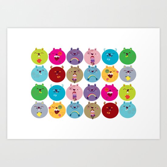 Cute bunnyballs Art Print