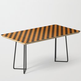 Orange and Black Checker Print Coffee Table
