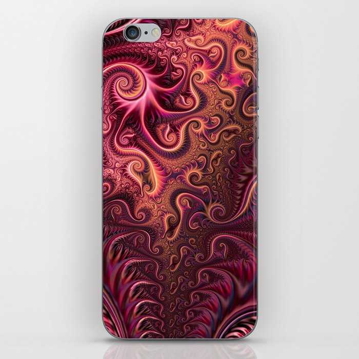 Abstract Colorful Burgundy & Carmine Spiral Pattern iPhone Skin