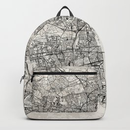 Copenhagen, Denmark - City Map Art Print - Black and White Backpack