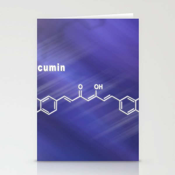 Curcumin turmeric spice, Structural chemical formula Stationery Cards