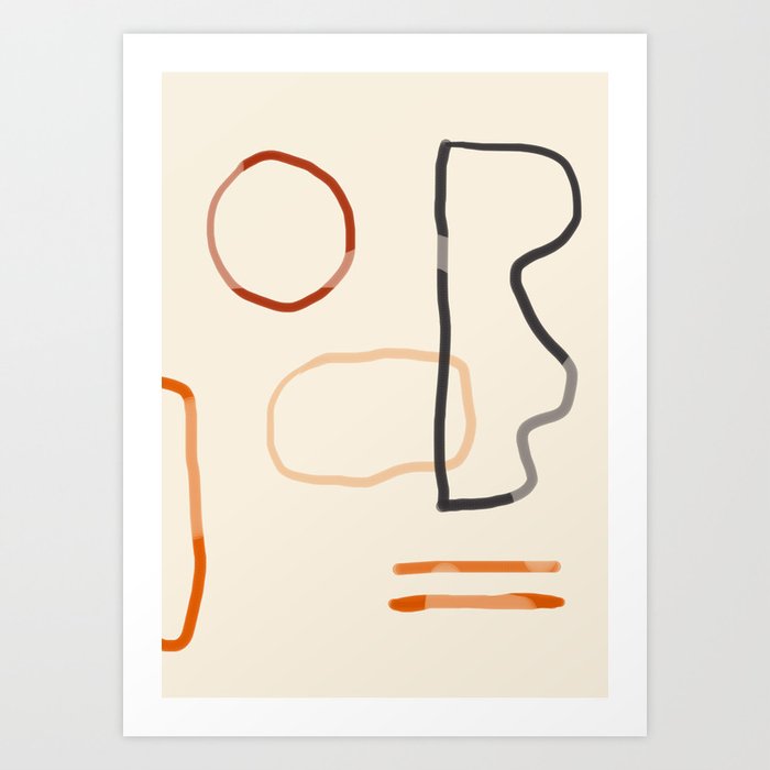 Minimal Abstrac Line Shapes 4 Art Print