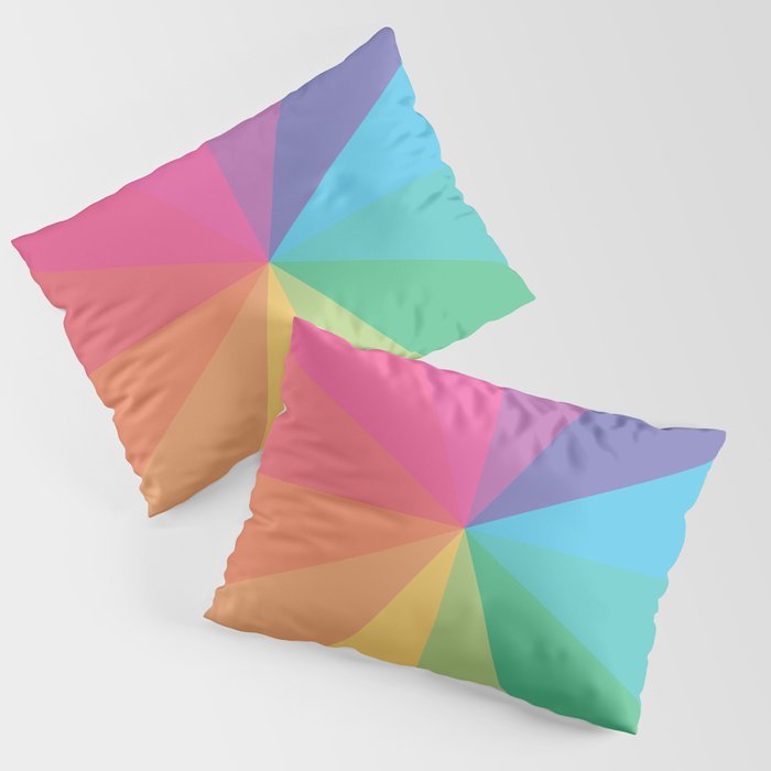 Minimal Simple Colourful Rainbow Circle Design Pillow Sham