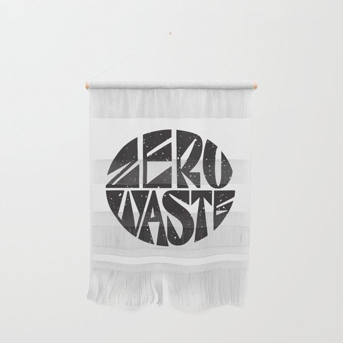 Zero Waste minimalistic hand drawn logotype in a circle Wall Hanging