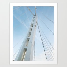 Crossing the SF Bay Bridge Art Print | Sky, Minimalist, Photo, Architecture, Bayarea, Sunrise, California, Clouds, Minimal, Oakland 
