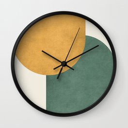 Halfmoon Colorblock 2 - Gold Green  Wall Clock
