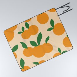 Oranges on Peach Pattern Picnic Blanket