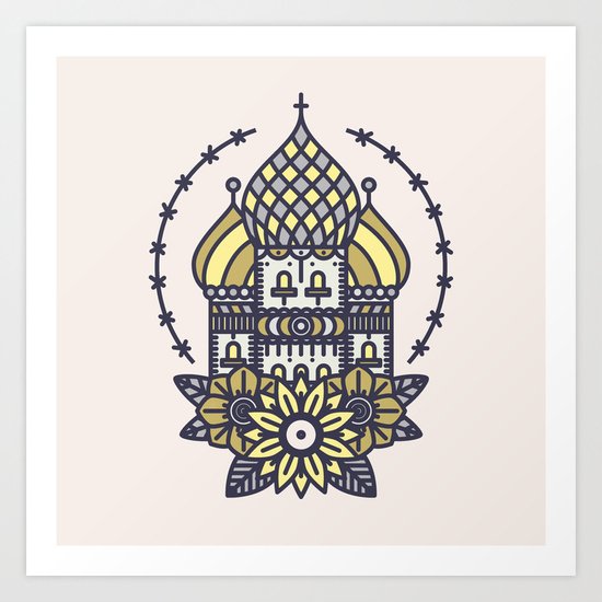Russian church tattoo Art Print