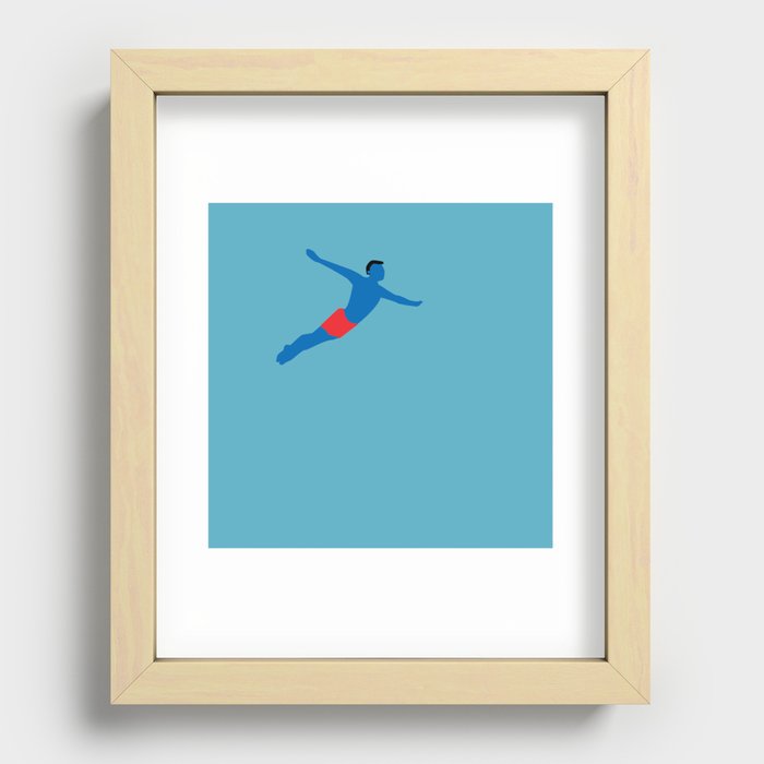 Flying man Recessed Framed Print