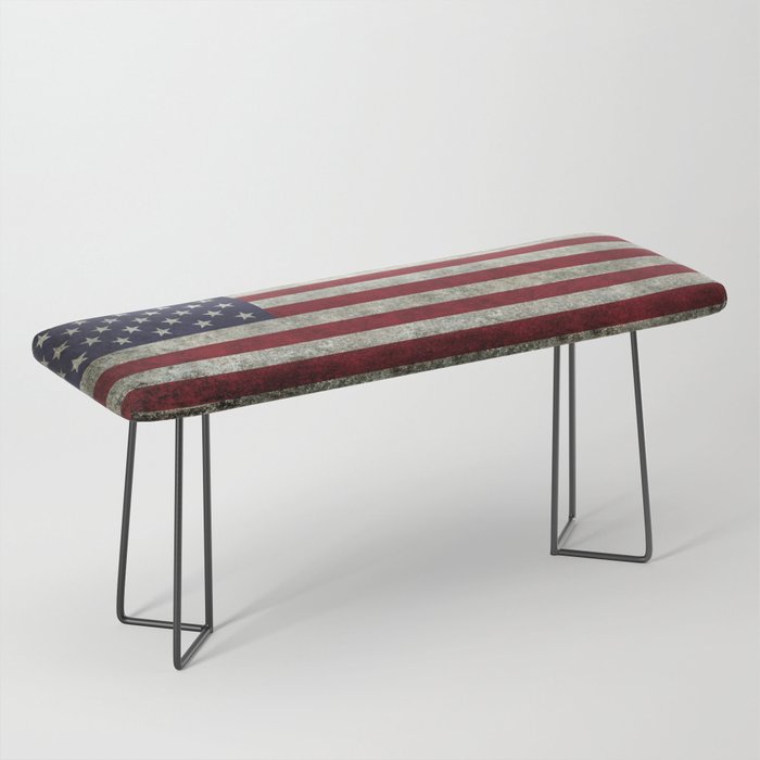 American Flag, Old Glory in dark worn grunge Bench