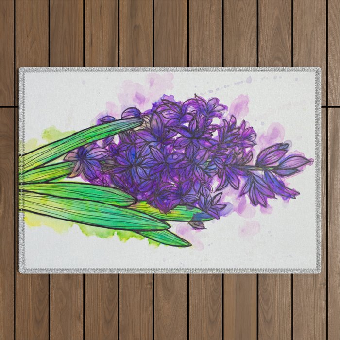Purple Hyacinth Outdoor Rug