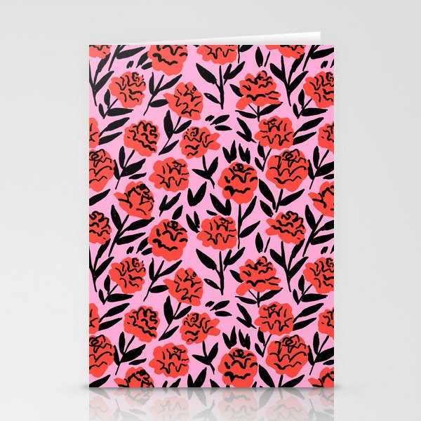 Red Peonies Stationery Cards