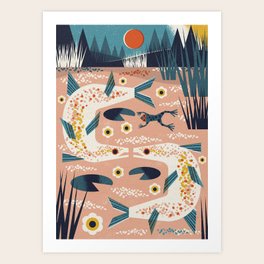 Fish in Love Art Print