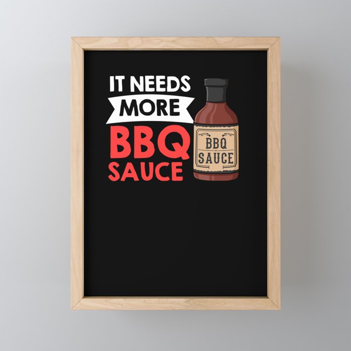 BBQ Sauce Barbeque Recipes Korean Barbecue Keto Framed Mini Art Print