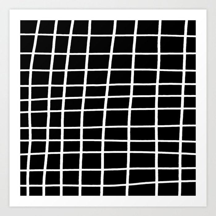 Hand Grid Large Black Art Print