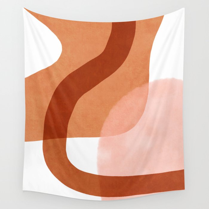 Warm abstract shapes Wall Tapestry