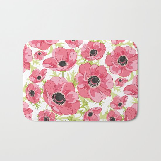 Pink Anemones Bath Mat