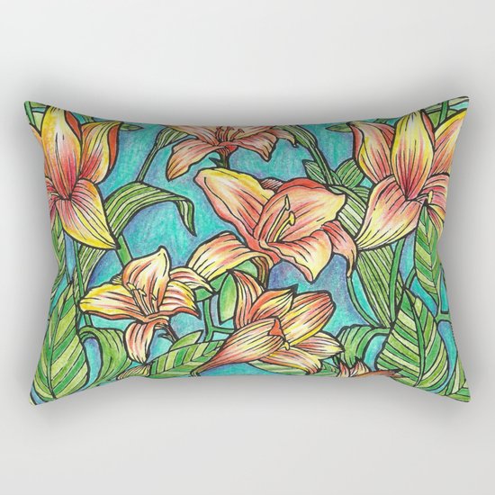 Tropical flowers Rectangular Pillow