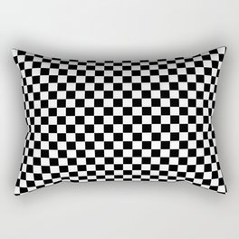 Classic Black and White Race Check Checkered Geometric Win Rectangular Pillow