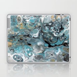 Turquoise White Gold Faux Marble Granite Laptop & iPad Skin