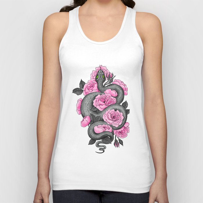 Snakes and pink roses Tank Top
