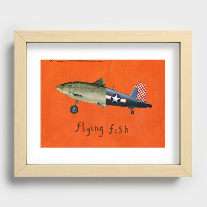 flying fish Recessed Framed Print