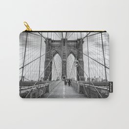 Brooklyn Bridge, New York City (rustic black & white) Carry-All Pouch